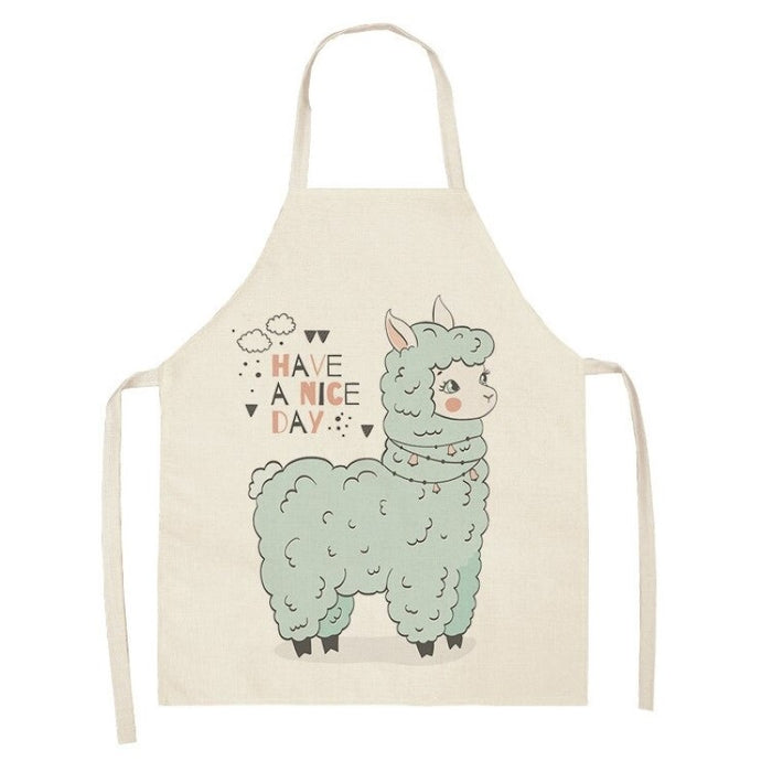 Alpaca Linen Vase Sleeveless Printing Apron