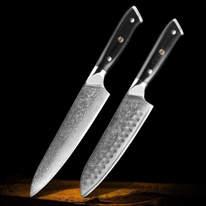 Multifunction Damascus Steel Kitchen Knives Set