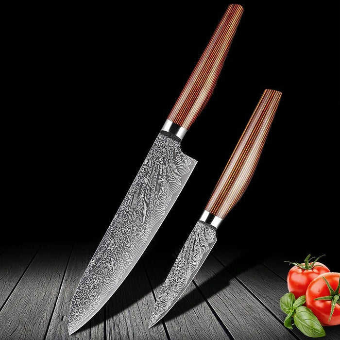 Bread Slicing Filleting Santoku Chef's Knife Set