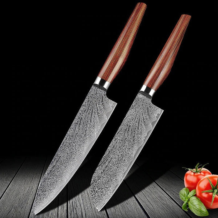 Bread Slicing Filleting Santoku Chef's Knife Set