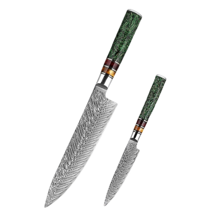 Kitchen Knife Sets With Green Grain Resin Handle