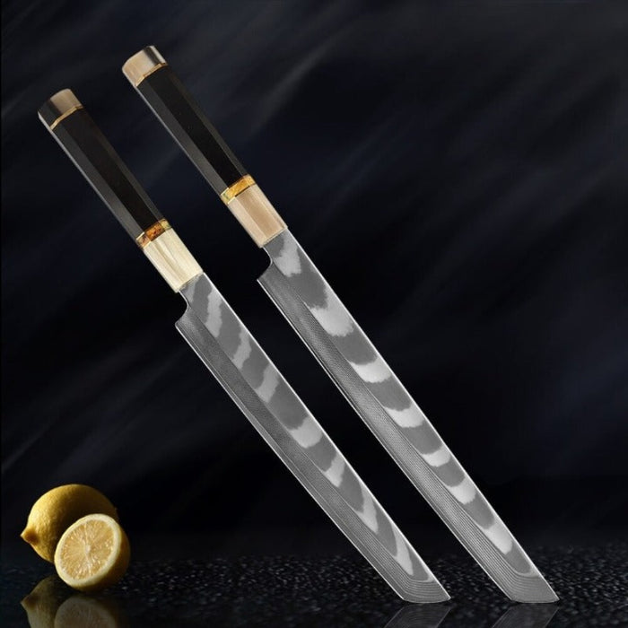 Japanese Forged Damascus Steel Kiritsuke Kitchen Knife Sets