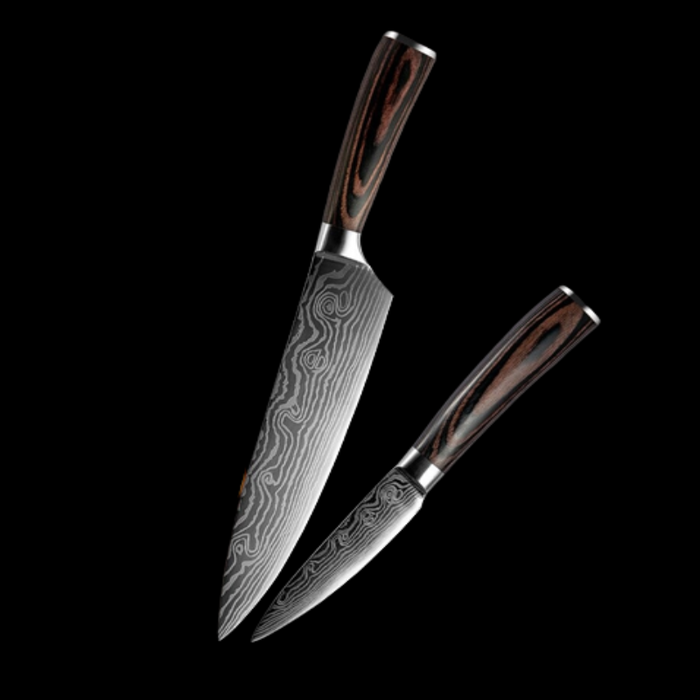 Stainless Steel Kitchen Color Wood Knife Sets