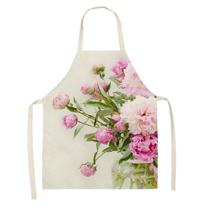 Flower Print Sleeveless Apron