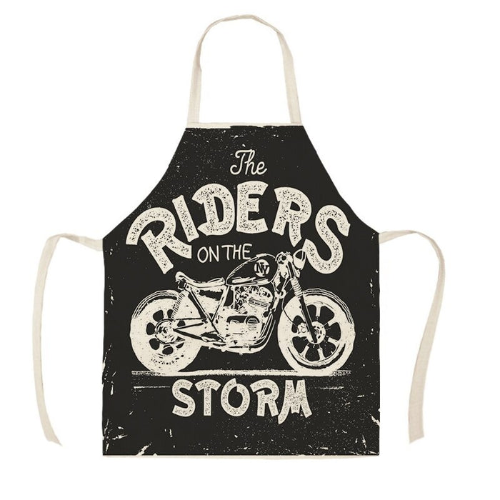 Retro Motorcycle Printed Apron