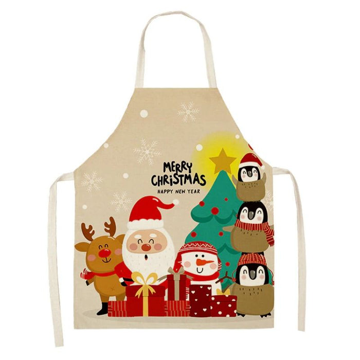 Unisex Santa's Deer Cotton Aprons