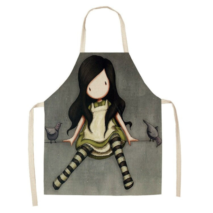 Kitchen Apron Printed Cartoon Girl