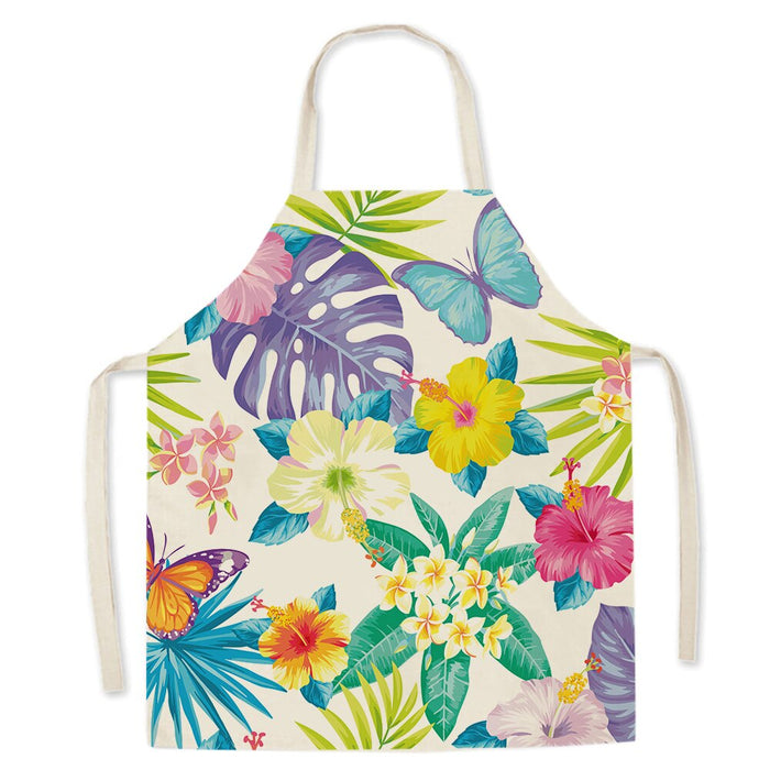 Plant Print Kitchen Apron