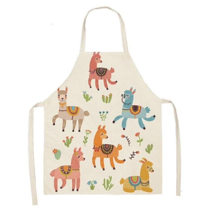 Alpaca Linen Vase Sleeveless Printing Apron