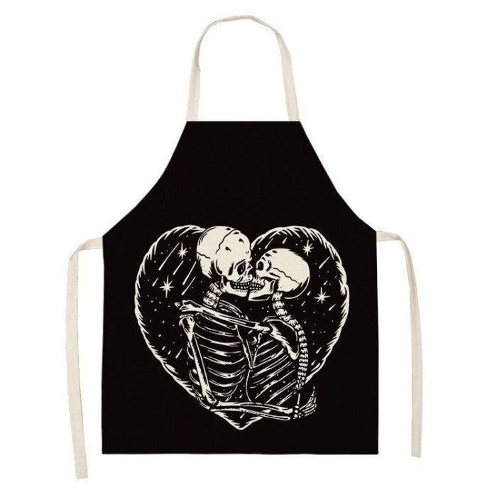 Funny Black And White Skull Series Apron