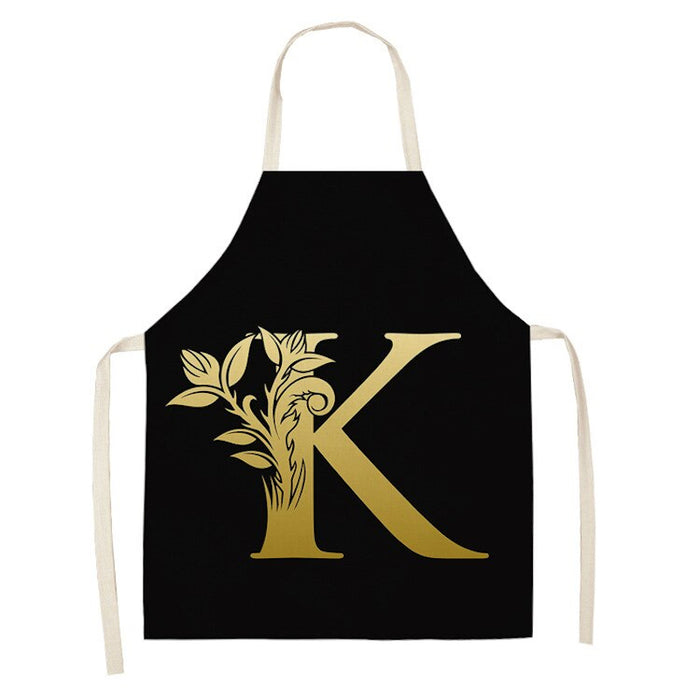 Letter Pattern Print Kitchen Apron