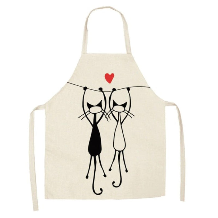 Cartoon Cat Cotton and Linen Apron