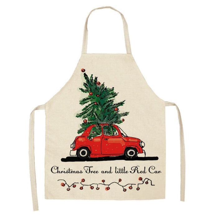 Creative Christmas Printed Women Kitchen Aprons