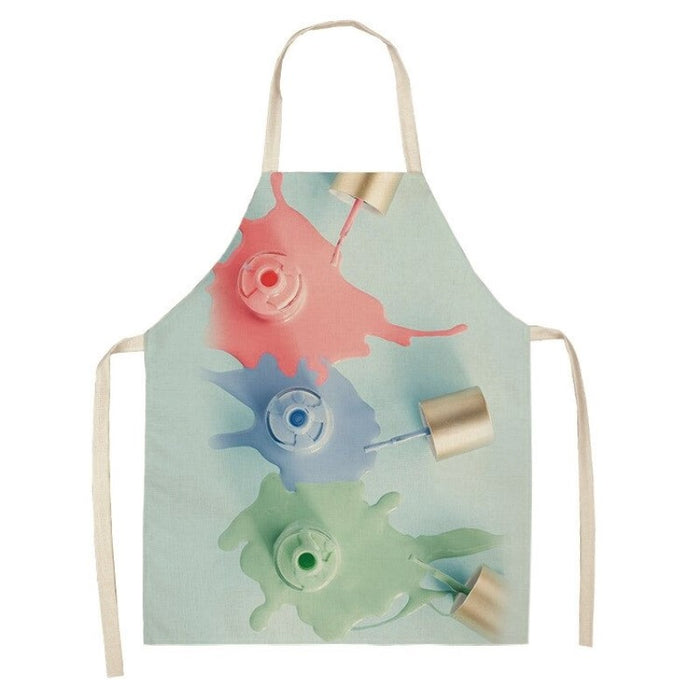 Perfume Lipstick Linen Print Apron