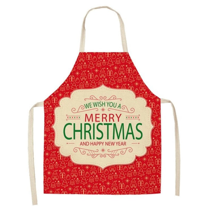 Creative Christmas Printed Women Kitchen Aprons