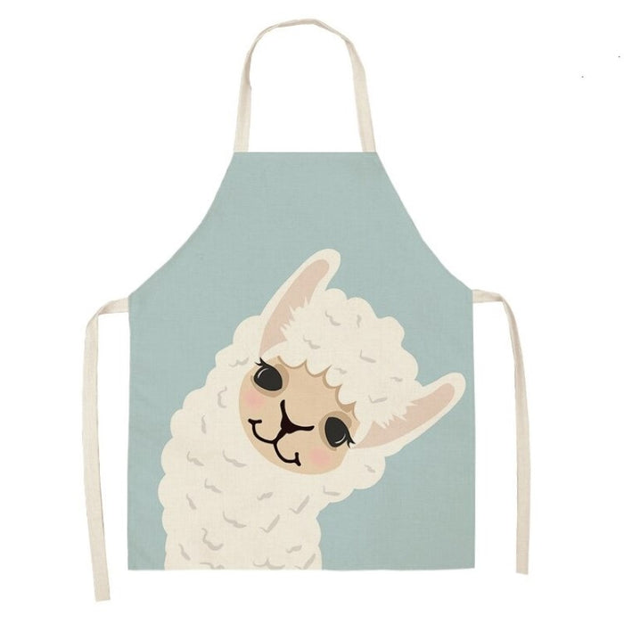 Alpaca Linen Vase Sleeveless Printing Apron