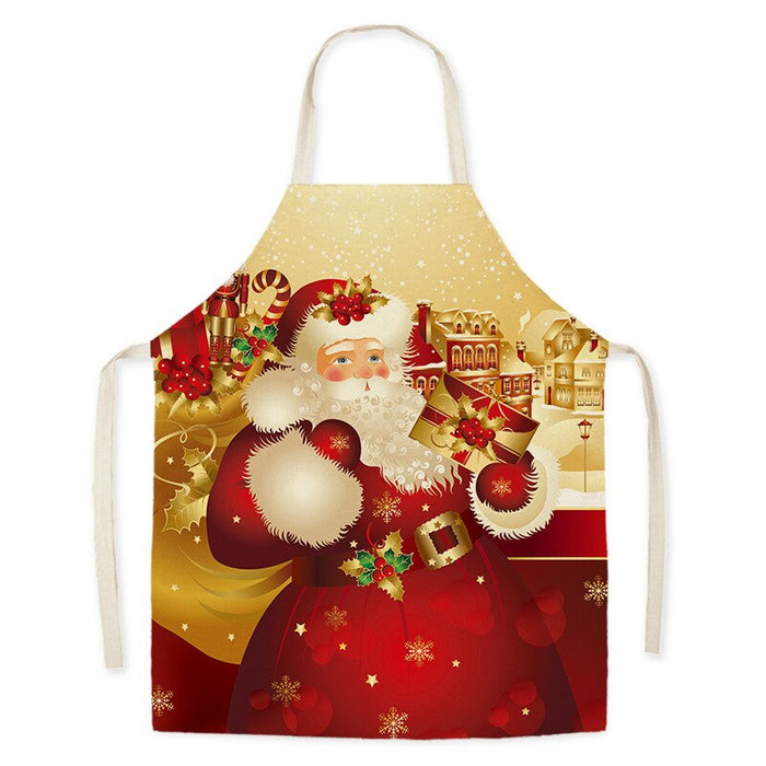 Christmas Cartoon Style Print Kitchen Apron