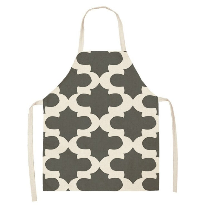 Geometric Print Linen Aprons