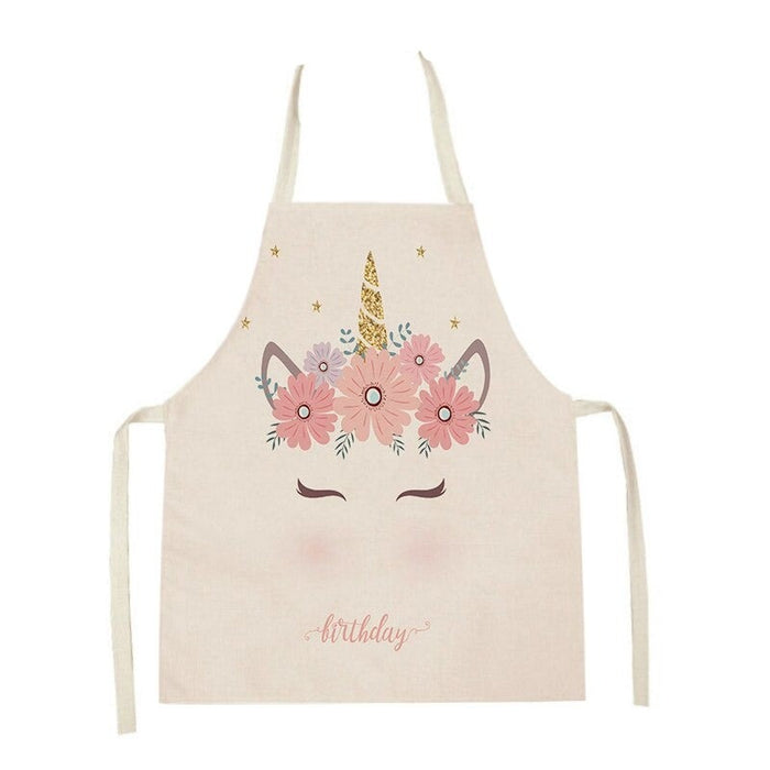 Unicorn Cartoon Flower Print Aprons