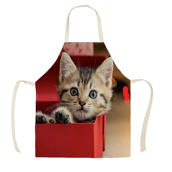 Cat Print Kitchen Sleeveless Apron