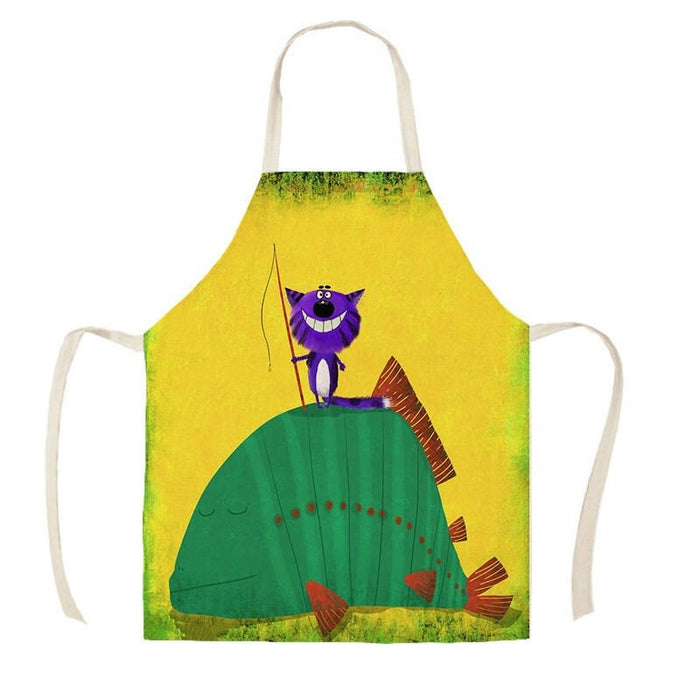 Big Tail Cartoon Cats Printed Aprons