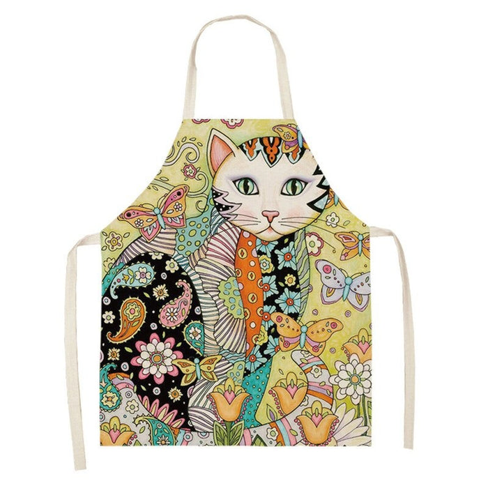 Full Printed Cats Sleeveless Aprons