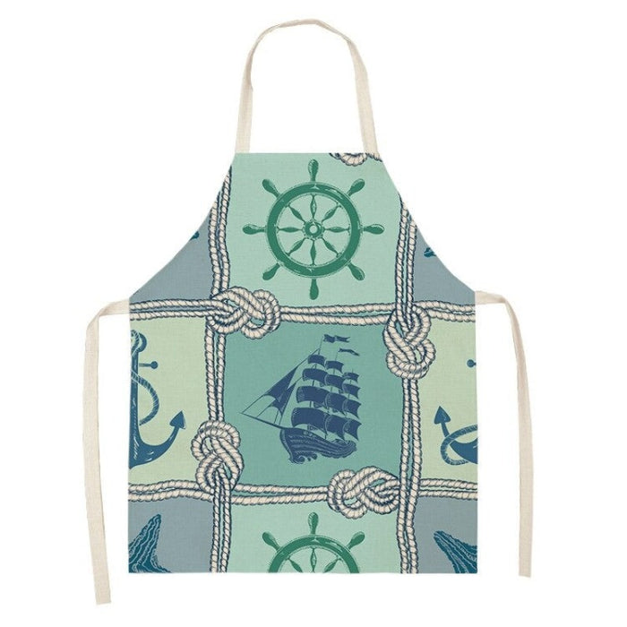 Printed Marine Graphic Linen Aprons