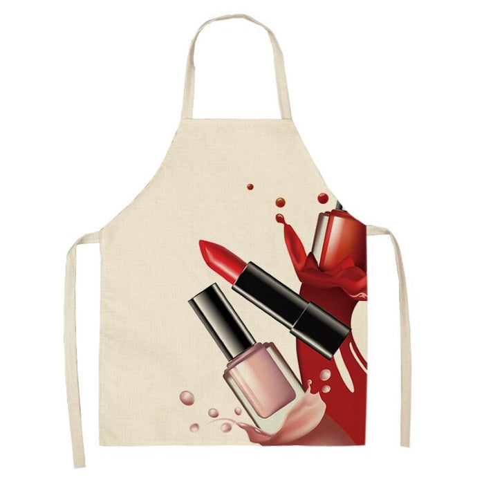 Lipstick Nail Polish Printed Apron