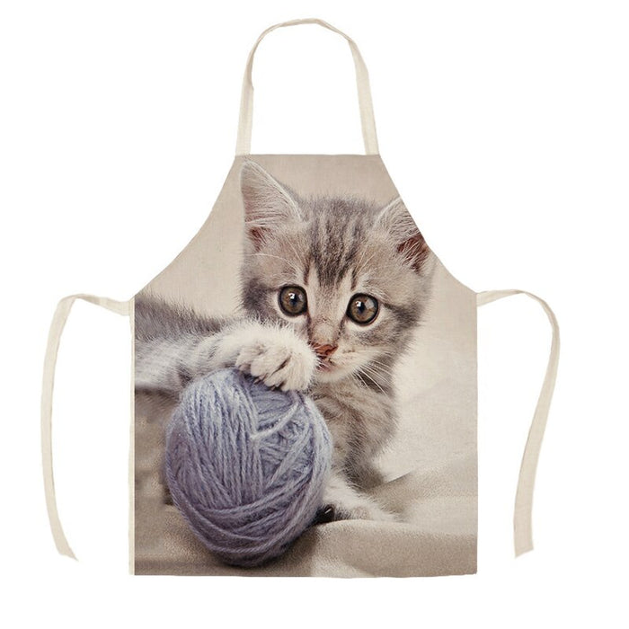 Cat Print Kitchen Sleeveless Apron