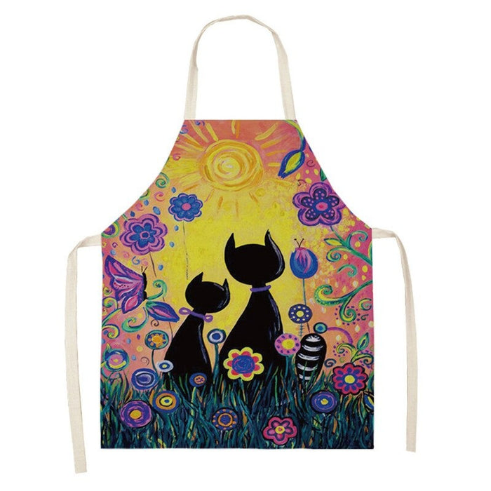 Full Printed Cats Sleeveless Aprons