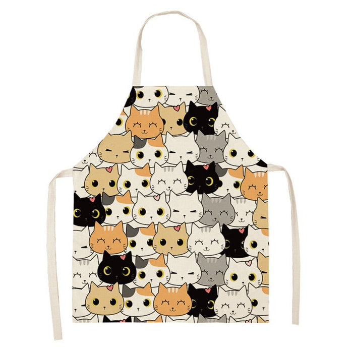 Cooking Cartoon Cat Print Sleeveless Apron