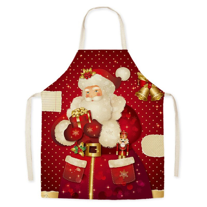 Christmas Cartoon Style Print Kitchen Apron