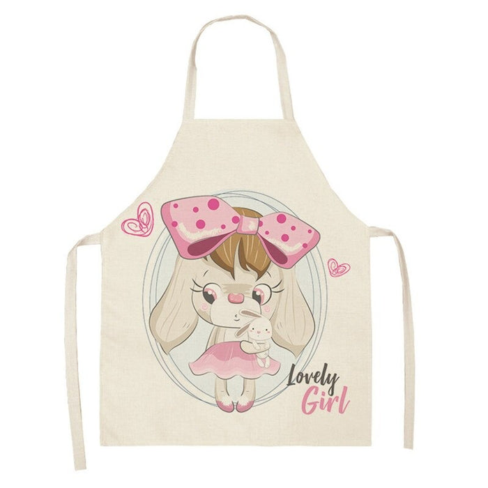 Home Cartoon Rabbit Print Kitchen Apron