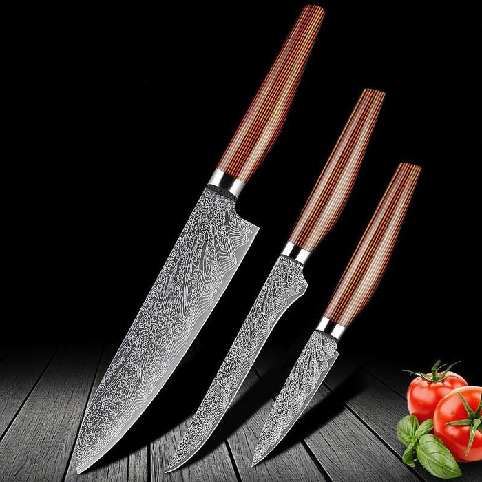 Bread Slicing Filleting Santoku Chef's Knife Set