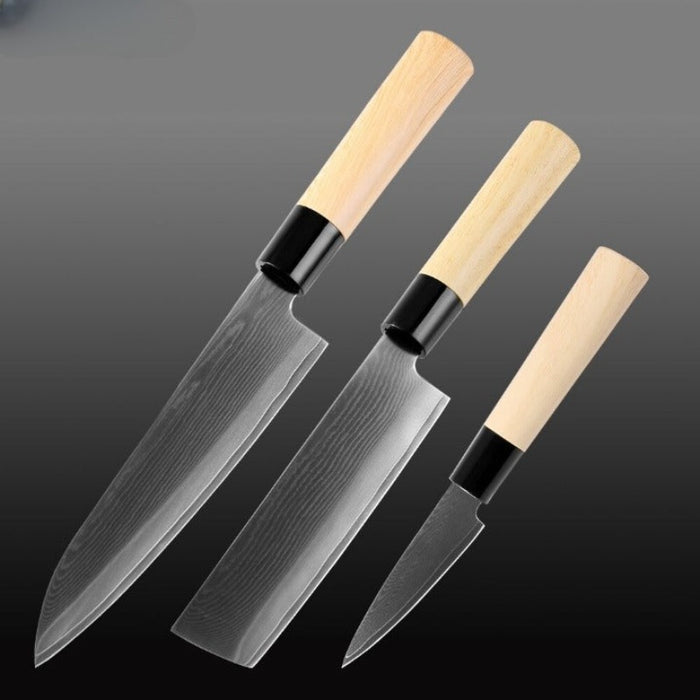 Japanese Style Sushi Salmon Damascus Steel Knife Sets