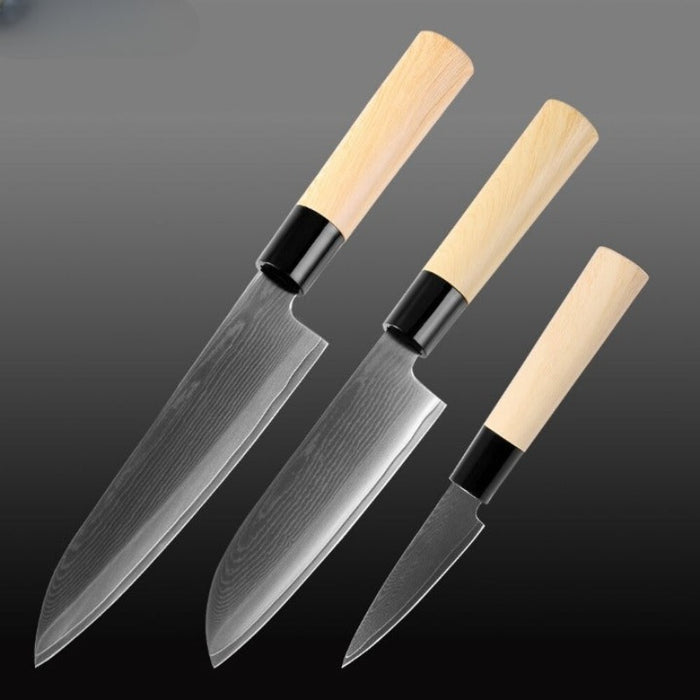 Japanese Style Sushi Salmon Damascus Steel Knife Sets