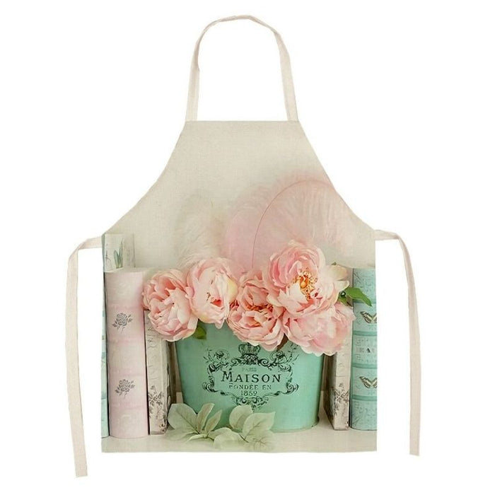 Flower Print Sleeveless Apron