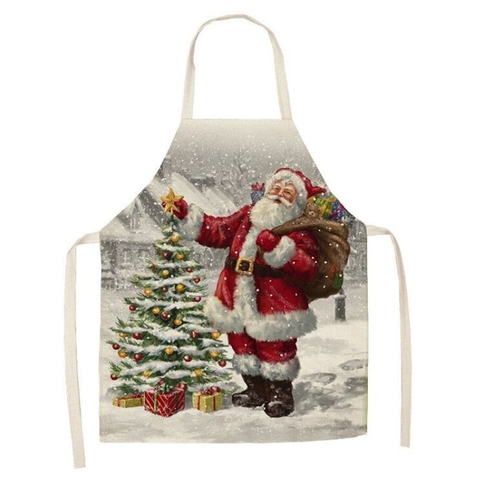 Santa Printed Home Sleeveless Aprons