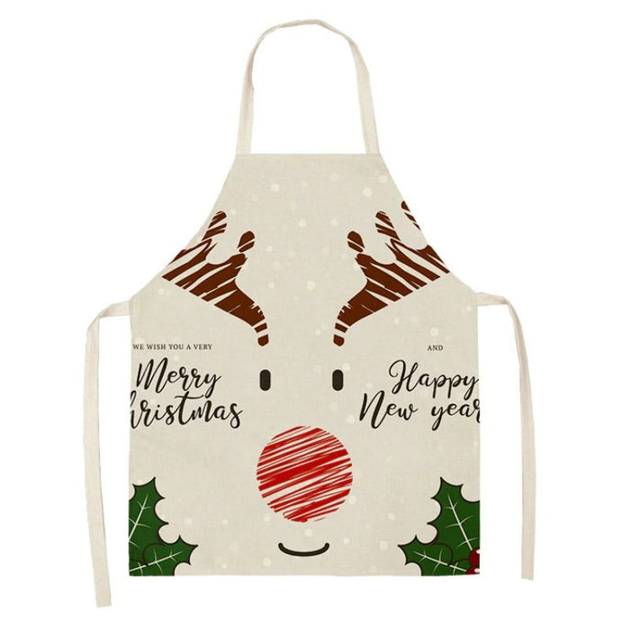 Unisex Santa's Deer Cotton Aprons