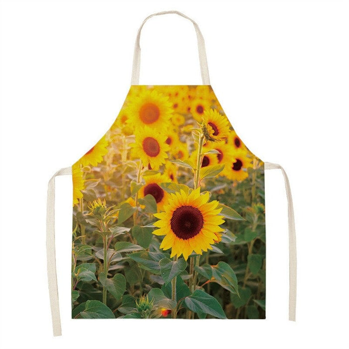 Sunflower Printed Sleeveless Aprons