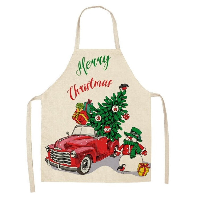 Creative Christmas Printed Women Kitchen Aprons