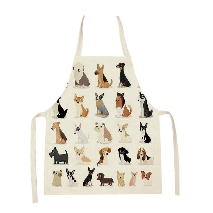 Printed Cartoon Dogs Cleaning Apron