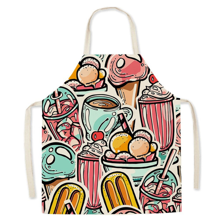 Burger Fries Pizza Pattern Print Apron