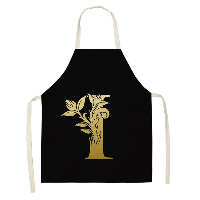 Letter Pattern Print Kitchen Apron