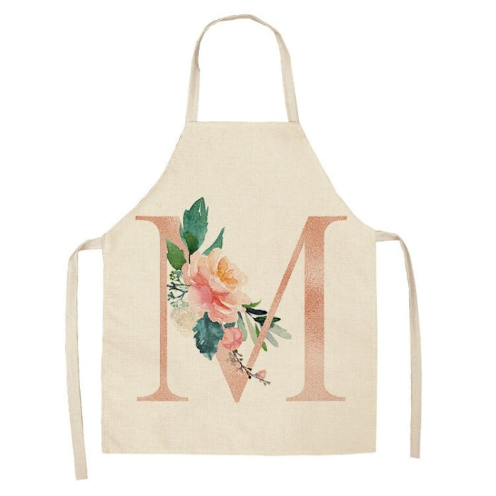 Pink Letter Flower Apron