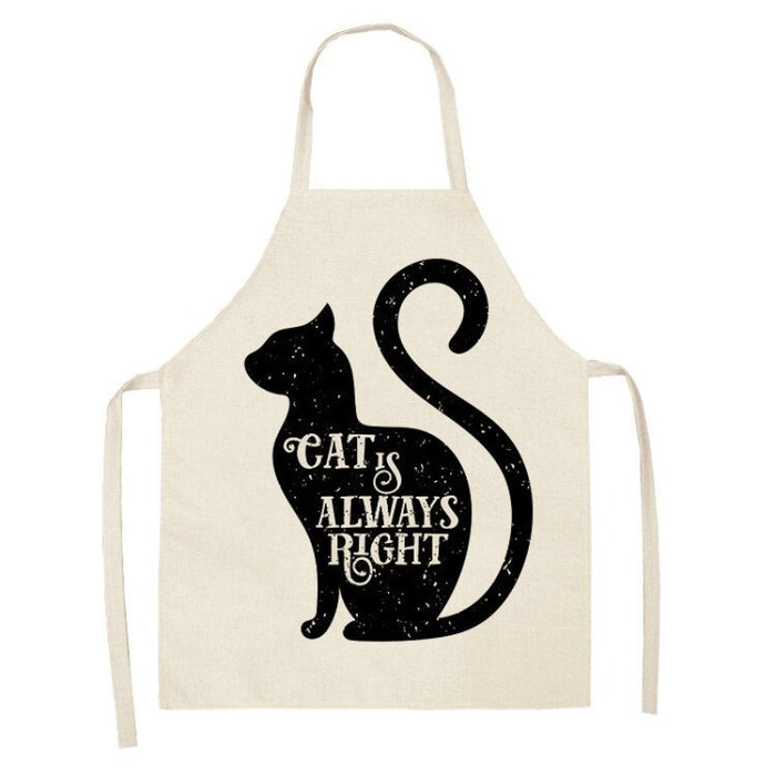 Black Cat Patterned Kitchen Apron