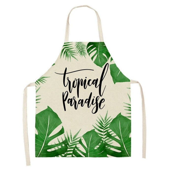 Tropical Leaves Print Aprons