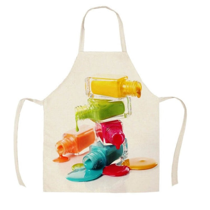 Nail Polish Bottle Print Sleeveless Apron