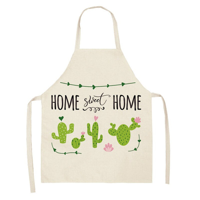 Cactus Plant Green Leaf Pattern Apron