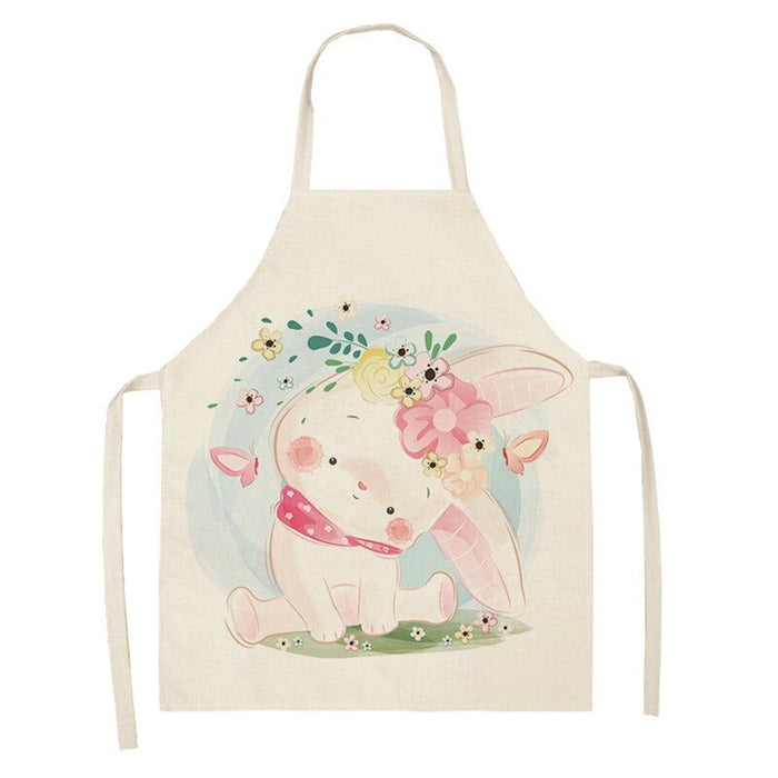 Home Cartoon Rabbit Print Kitchen Apron